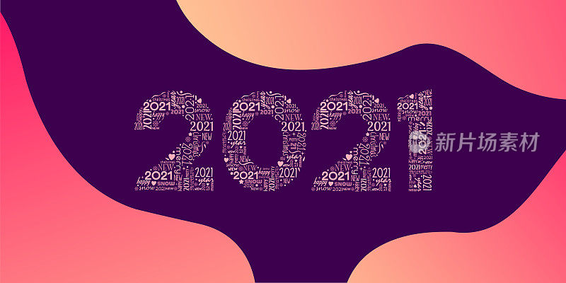 2021 New Year banner concept for advertising, banners, leaflets and flyers. Abstract background. Vector illustration.